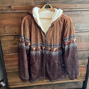 NEW Men's Autumn/Winter Hooded Sweatshirt White Polar Fleece Jacket